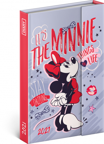Týždenný magnetický diár Minnie 2021, 11 × 16 cm