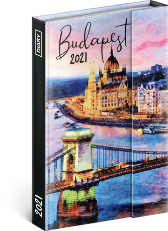 Týždenný magnetický diár Budapešť 2021, 11 × 16 cm