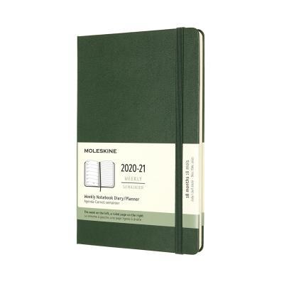 Diár MOLESKINE 18m2020-2021 týžden.tvrdý tm.zelený
