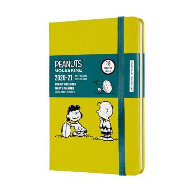 Diár MOLESKINE 18m 2020-2021 týžden.Peanuts žltý S