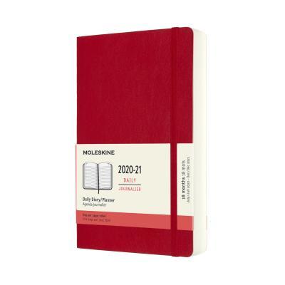 Diár MOLESKINE 18m 2020-2021 denný mäkký červený L
