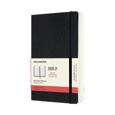 Diár MOLESKINE 18m 2020-2021 denný mäkký čierny L
