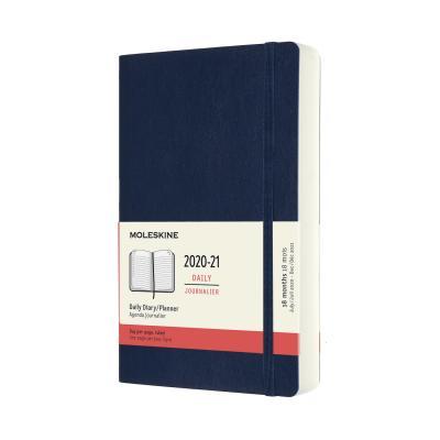 Diár MOLESKINE 18m 2020-2021 denný mäkký modrý L