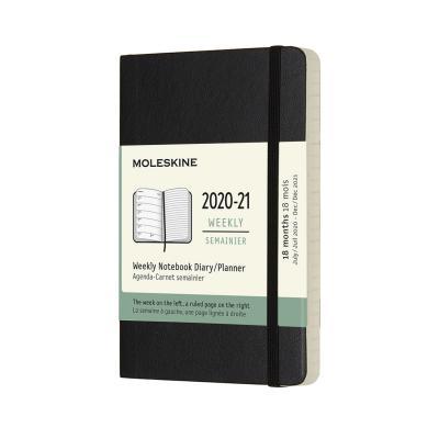 Diár MOLESKINE 18m 2020-2021 týžd. mäkký čierny S