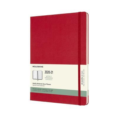 Diár MOLESKINE 18m 2020-2021 týžd. tvr. červený XL