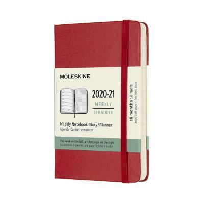 Diár MOLESKINE 18m 2020-2021 týžd. tvrdý červený S
