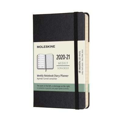 Diár MOLESKINE 18m 2020-2021 týžd. tvrdý čierny S