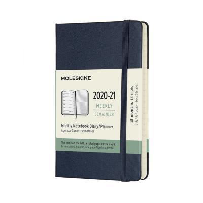 Diár MOLESKINE 18m 2020-2021 týžden. tvrdý modrý S