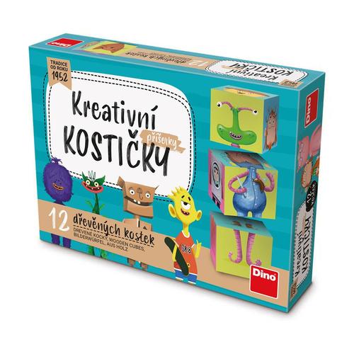 Drevené kocky Príšerky 12 Dino