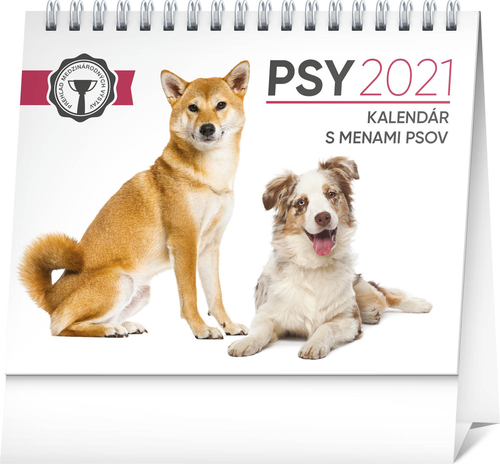 Stolový kalendár Psy – s menami psov SK 2021, 16,5 × 13 cm