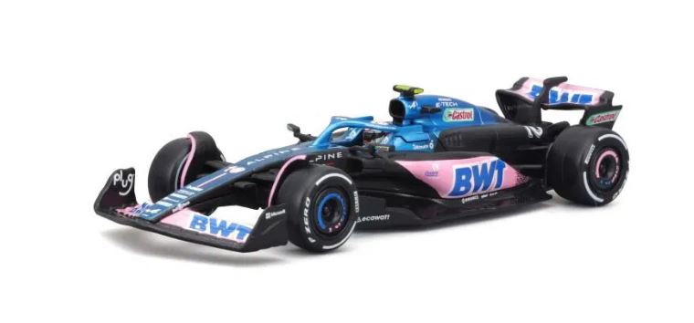 Bburago 1:43 RACE Formula F1 - BWT Alpine F1 Team A523 (2023) 10 (Pierre Gasly) - with driver and decorative box