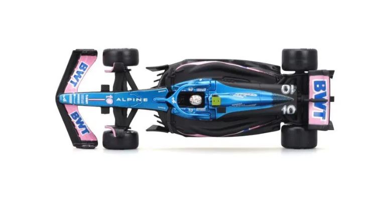Bburago 1:43 RACE Formula F1 - BWT Alpine F1 Team A523 (2023) 10 (Pierre Gasly) - with driver and decorative box