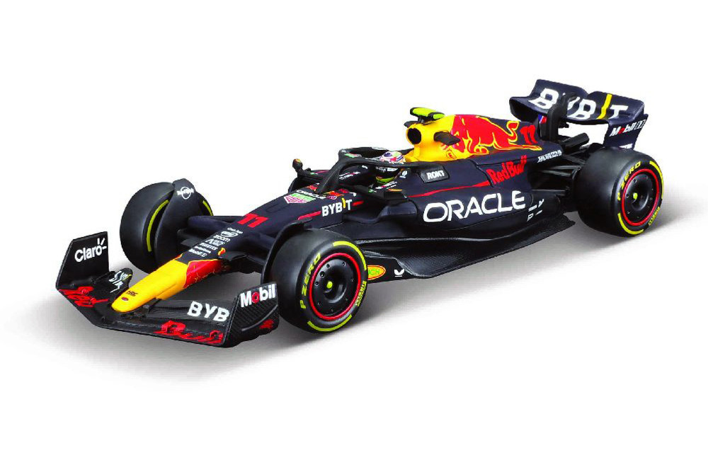 Bburago 1:43 RACE Formula F1 - Red Bull Racing RB19 (2023) 11 (Sergio Pérez) - with driver and decorative box