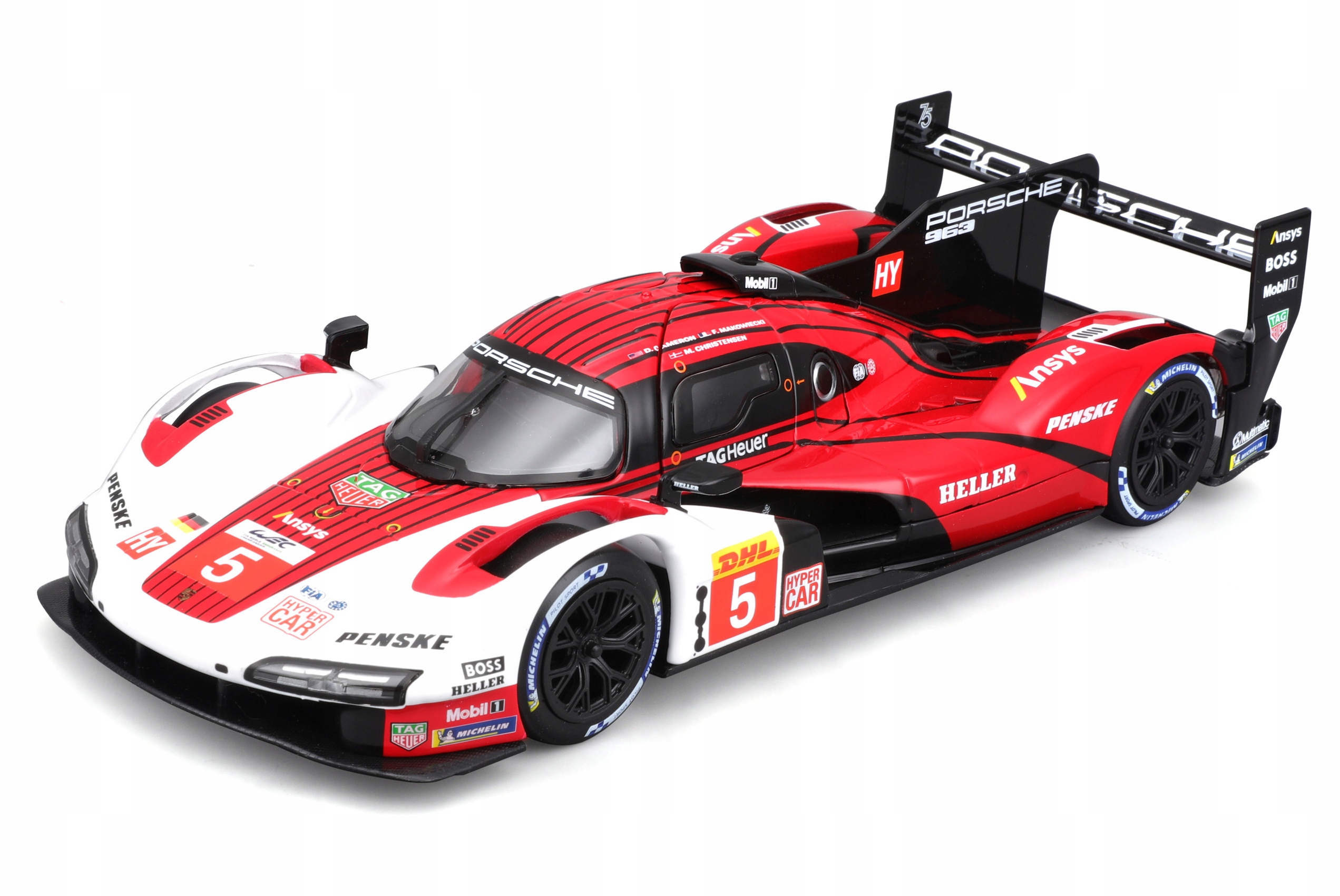 Bburago 1:24 Racing - Porsche 963 - White/Red 5