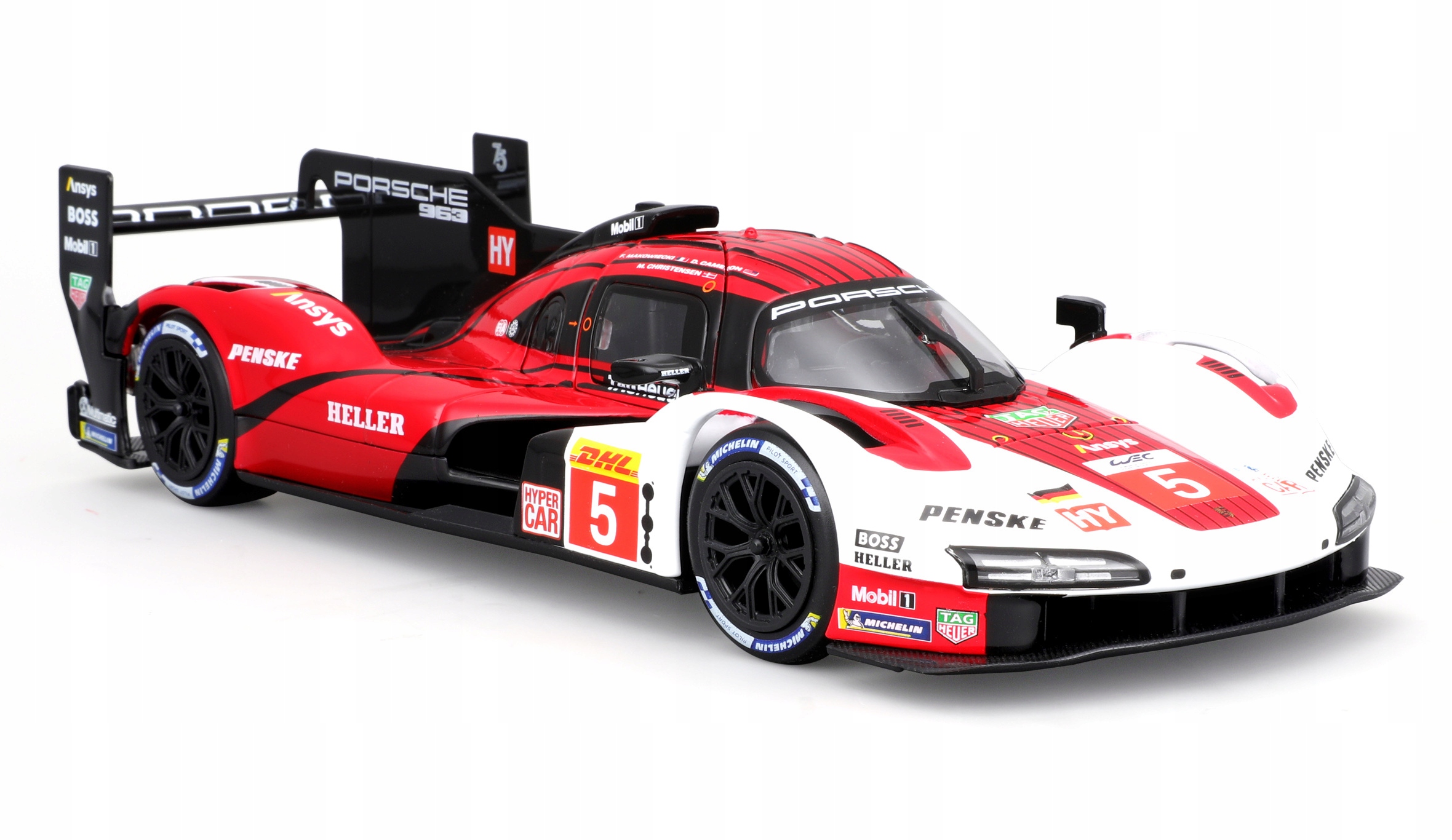 Bburago 1:24 Racing - Porsche 963 - White/Red 5