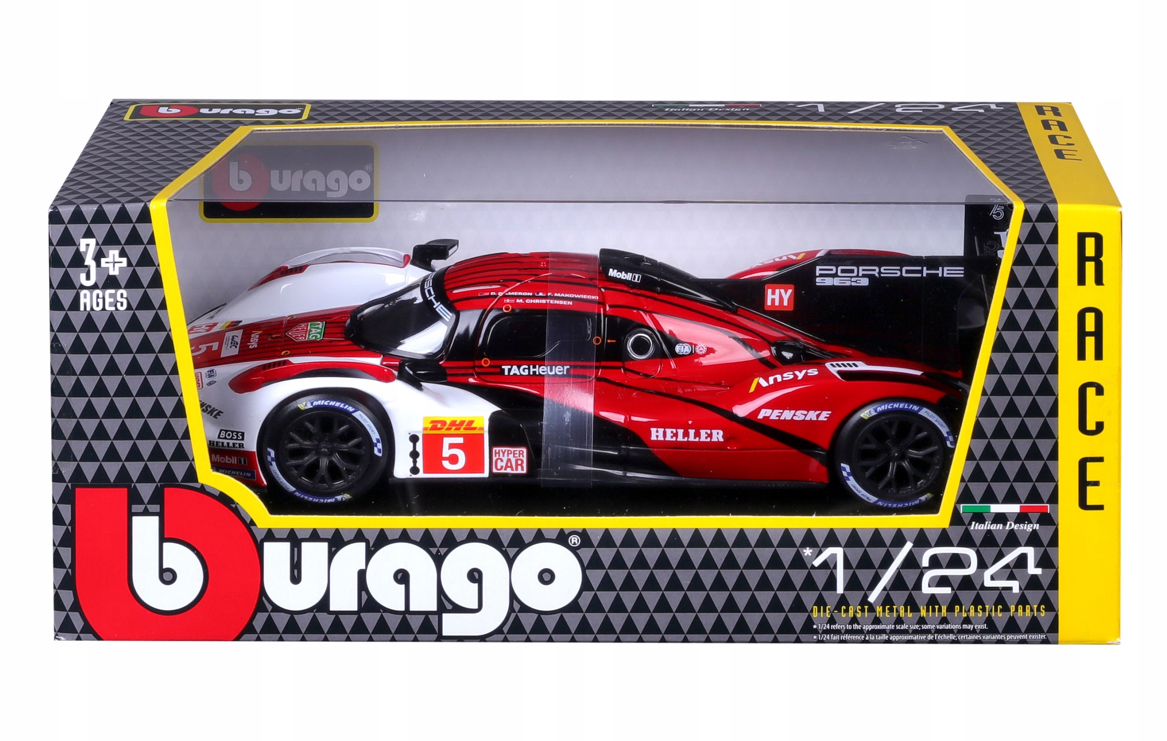 Bburago 1:24 Racing - Porsche 963 - White/Red 5