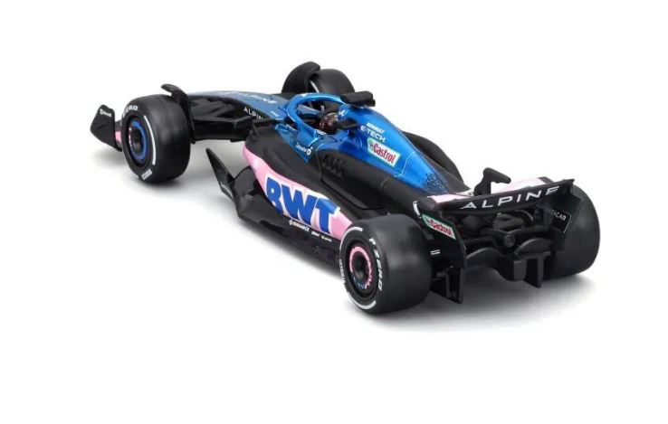 Bburago 1:43 RACE Formula F1 - BWT Alpine F1 Team A523 (2023) 31 (Esteban Ocon) - with driver and decorative box