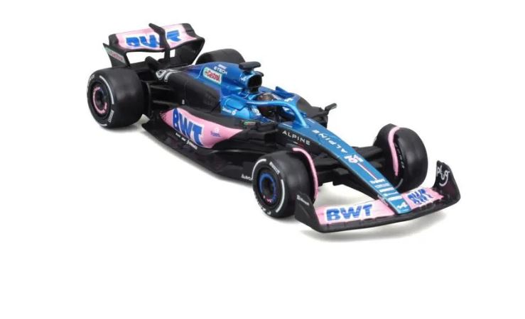Bburago 1:43 RACE Formula F1 - BWT Alpine F1 Team A523 (2023) 31 (Esteban Ocon) - with driver and decorative box