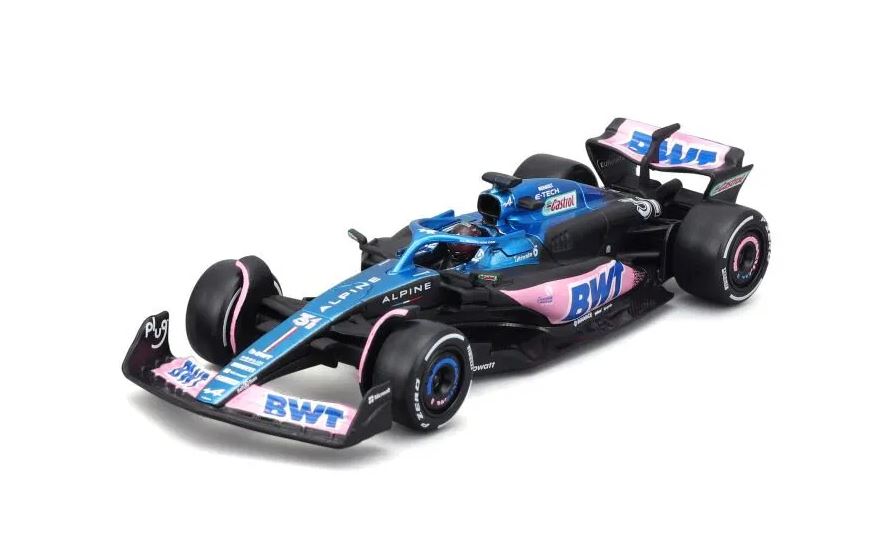 Bburago 1:43 RACE Formula F1 - BWT Alpine F1 Team A523 (2023) 31 (Esteban Ocon) - with driver and decorative box