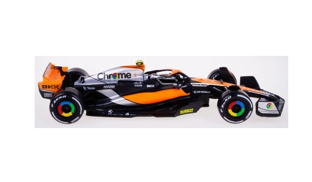 Bburago 1:43 RACE Formula F1 - McLaren F1 Team MCL60 (2023) 81 (Daniel Ricciardo) - with driver and decorative box
