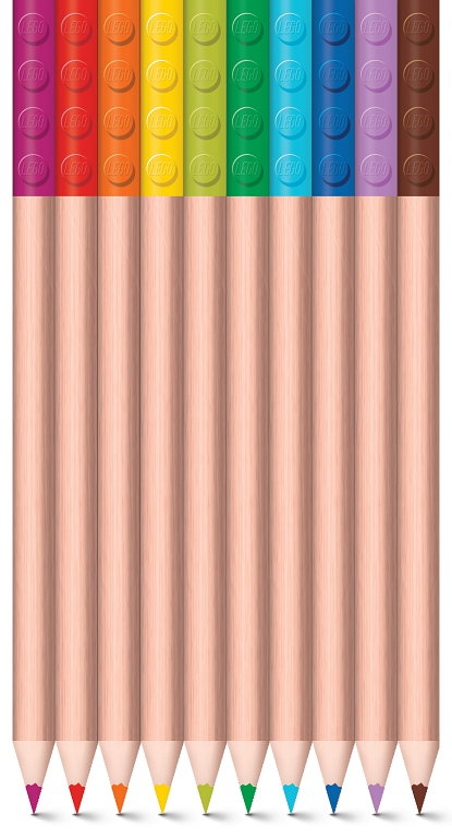 Pastelky LEGO mix farieb 12 ks s LEGO klipom