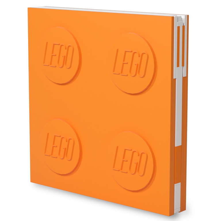 Zápisník LEGO s gélovým perom ako klipom oranžový