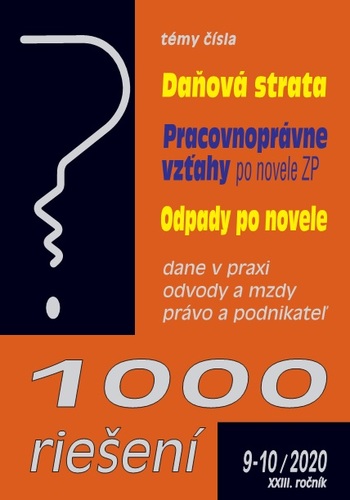 1000 riešení 9-10/2020 - Daňová strata, Odpady po novele