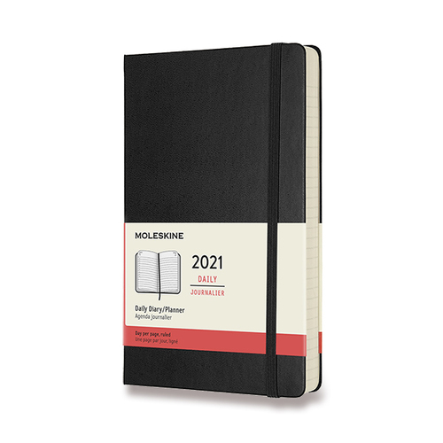 Diár MOLESKINE 2021 denný tvrdý čierny L