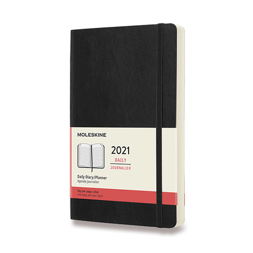 Diár MOLESKINE 2021 denný mäkký čierny L