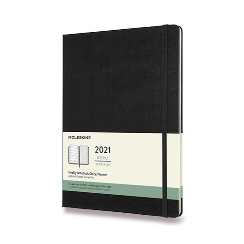 Diár MOLESKINE 2021 týždenný tvrdý čierny XL