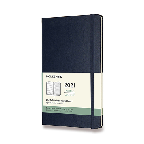 Diár MOLESKINE 2021 týždenný tvrdý modrý L