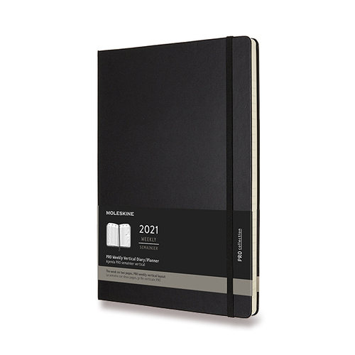 Diár MOLESKINE 2021 vertik. týždenný tvrdý PRO čiernyA4