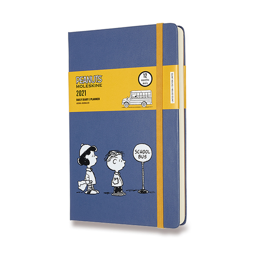 Diár MOLESKINE 2021 denný Peanuts School bus L
