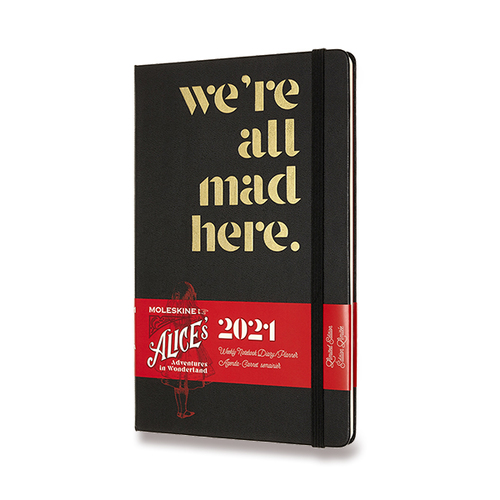 Diár MOLESKINE 2021 týždenný Alice in W. čierny L