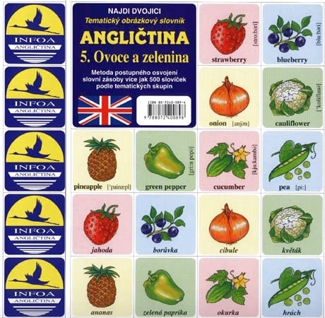 Kniha Najdi dvojici - Angličtina - 5. Ovoce a zelenina - Kolektív autorov