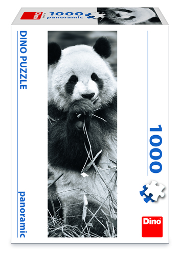 Kniha Puzzle 1000 Panda v trávě panoramic