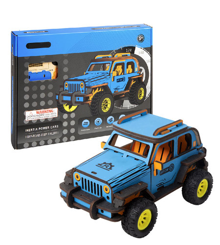 Drevené 3D puzzle Auto s motorčekom
