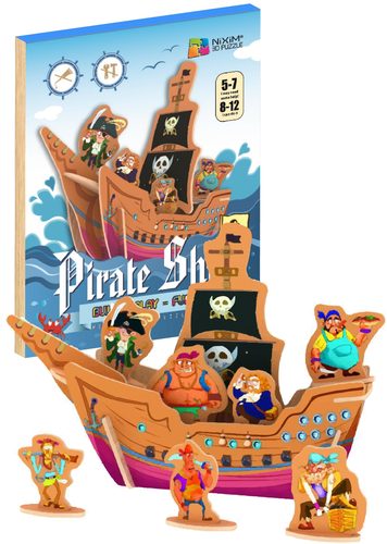 3D Creative Drevené 3D puzzle Pirátska loď