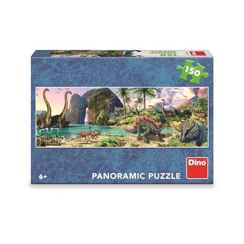 Puzzle 150 Dinosauři u jezera panoramic