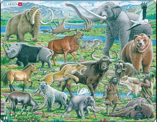Puzzle Zvieratá - Neandertálske obdobie Larsen NB10-SK