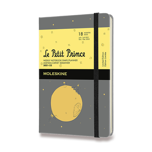 Diár MOLESKINE 18m 2021-2022 týždenný Petit Prince šedý S