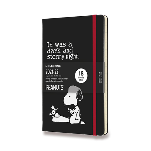 Diár MOLESKINE 18m 2021-2022 týždenný Peanuts čierny L