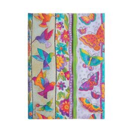 Paperblanks Zápisník Paperblanks Hummingbirds & Flutterbyes Midi Nelinajkový