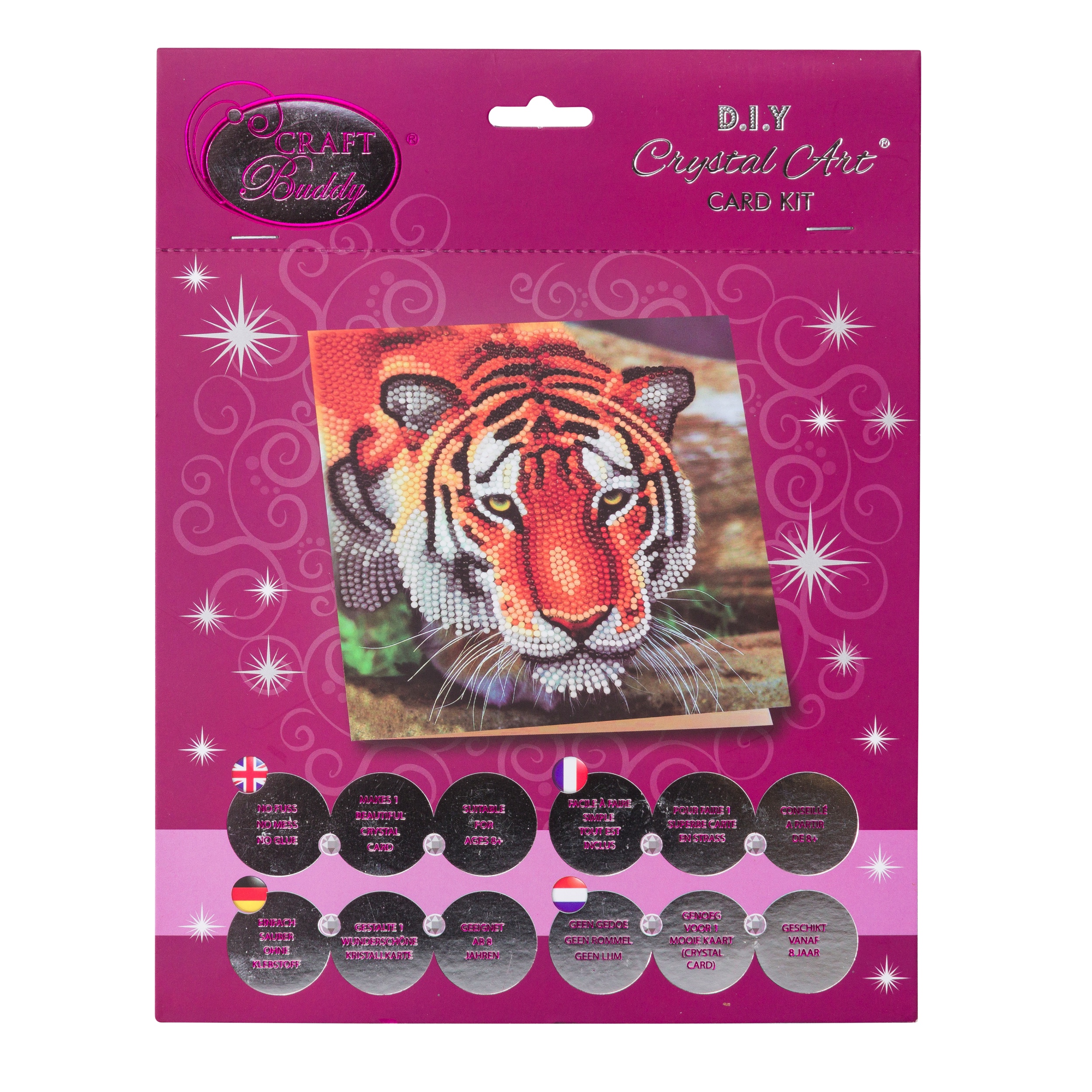 Pohľadnica Tiger vykladanie z diamantov