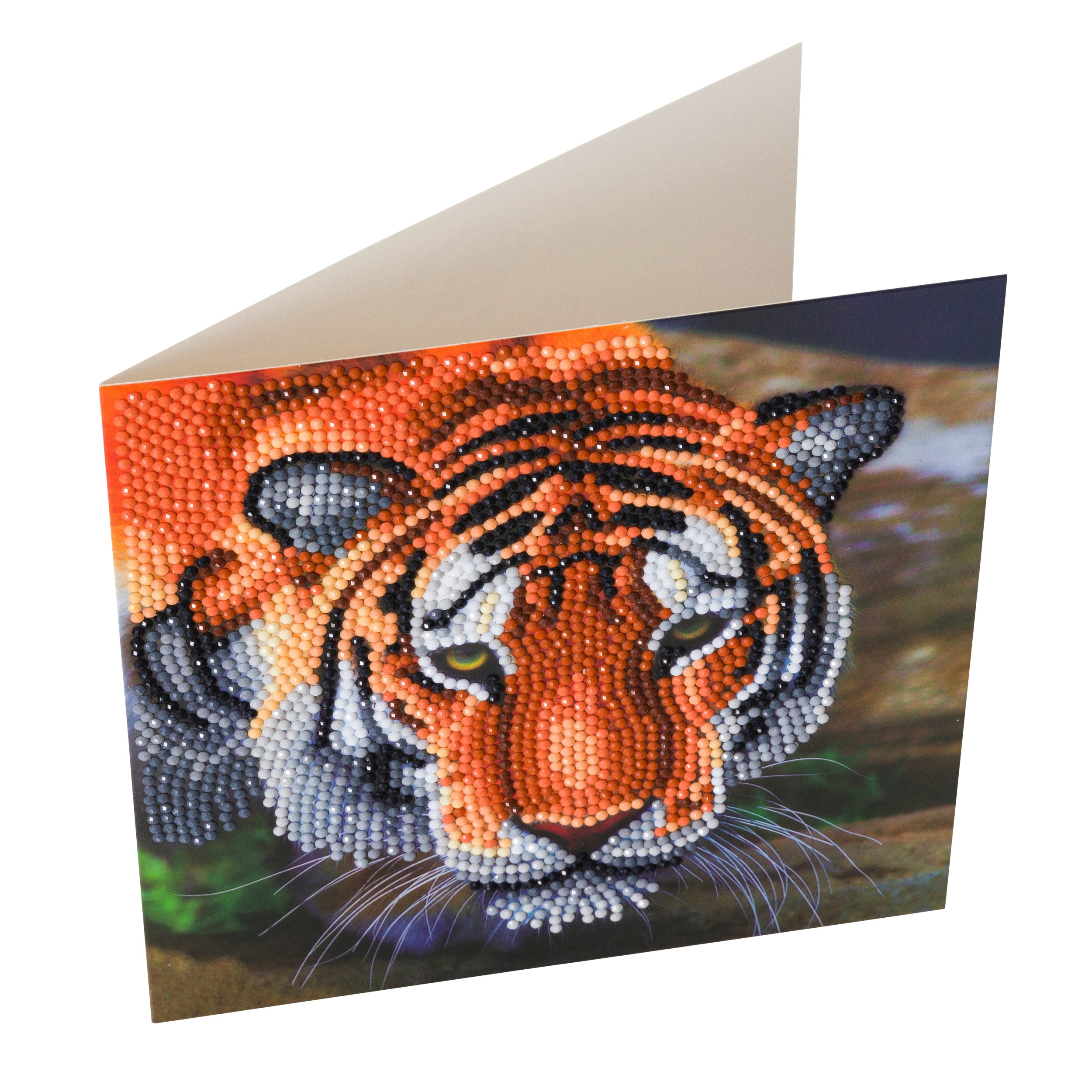 Pohľadnica Tiger vykladanie z diamantov