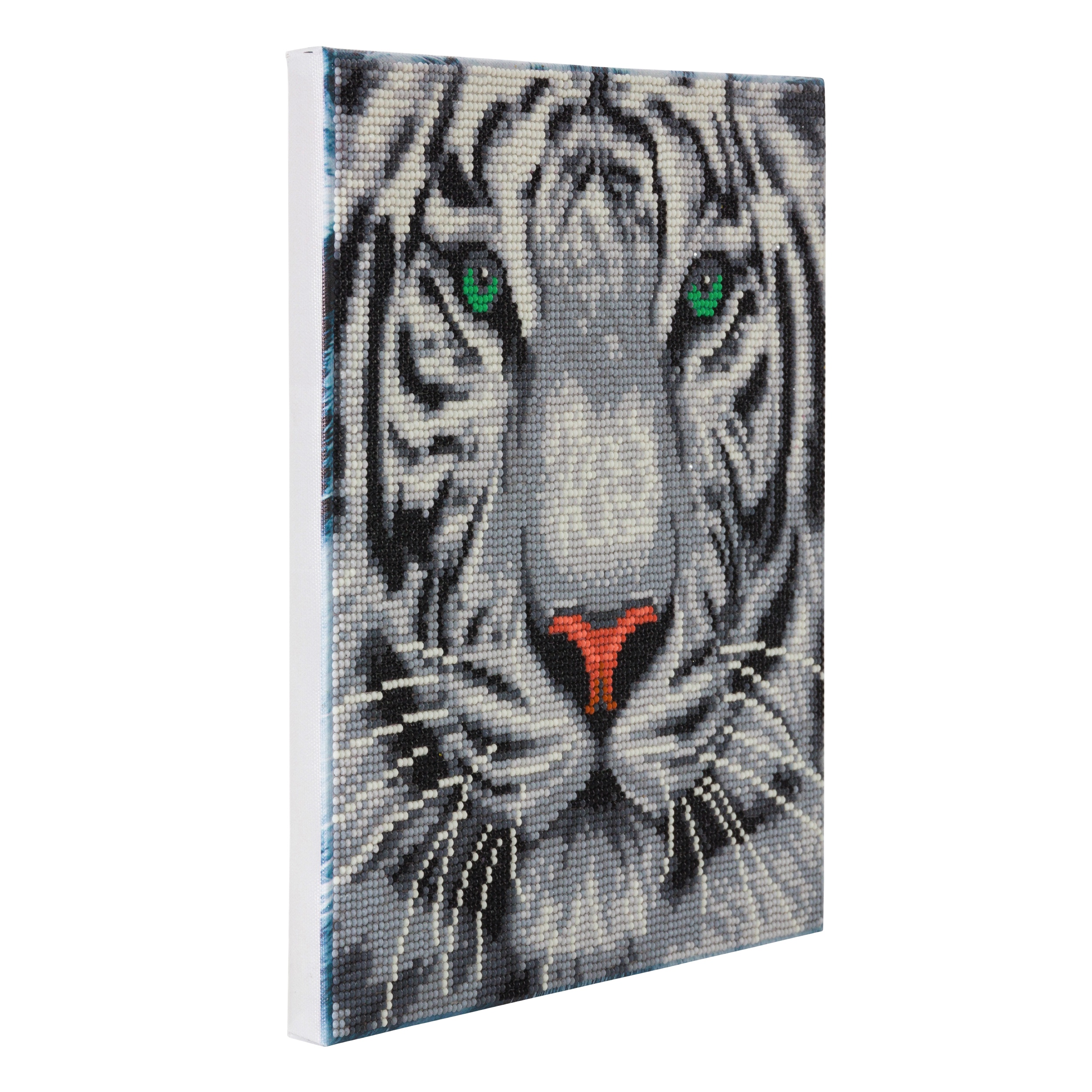 Obraz Biely tiger (30x30 cm) vykladanie z diamantov