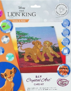 Pohľadnica Simba a Nala Disney vykladanie z diamantov