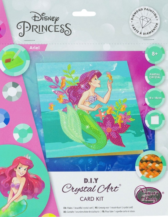 Pohľadnica Ariel Disney vykladanie z diamantov