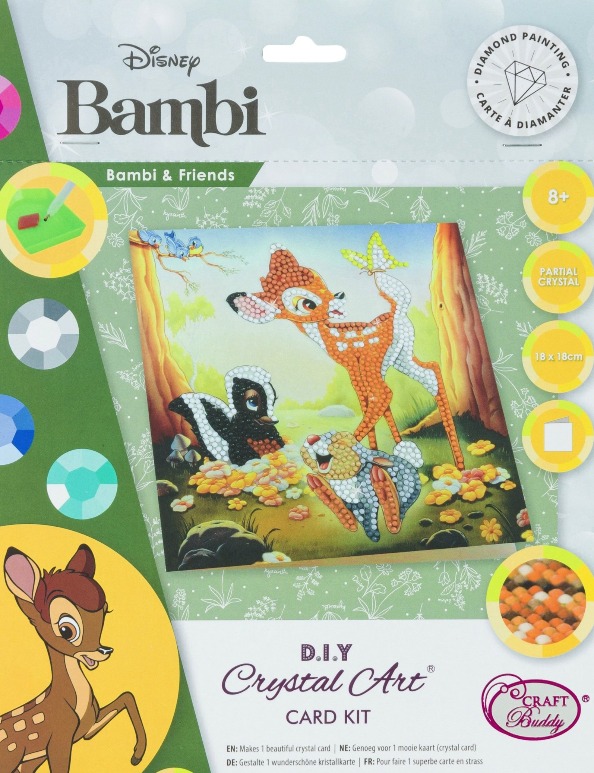 Pohľadnica Bambi a priatelia Disney vykladanie z diamantov