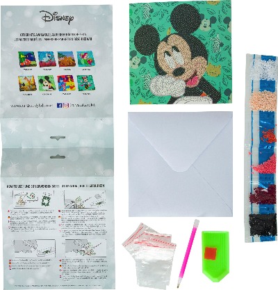 Pohľadnica Veselý Mickey Disney vykladanie z diamantov